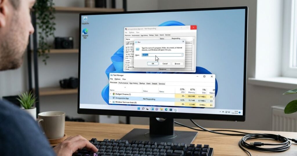 Force Quit via the Run Dialog Box