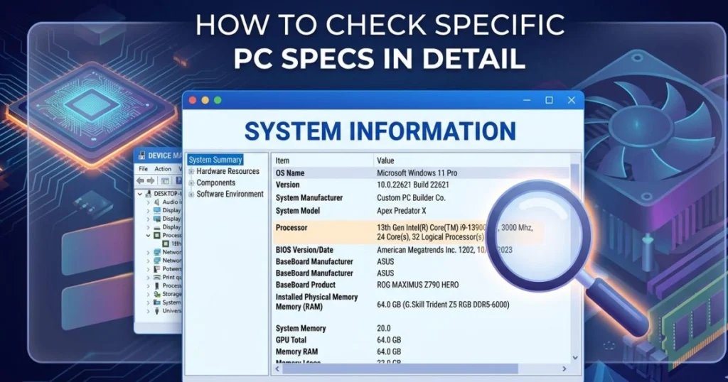 How to Check Specific PC Specs in Detail