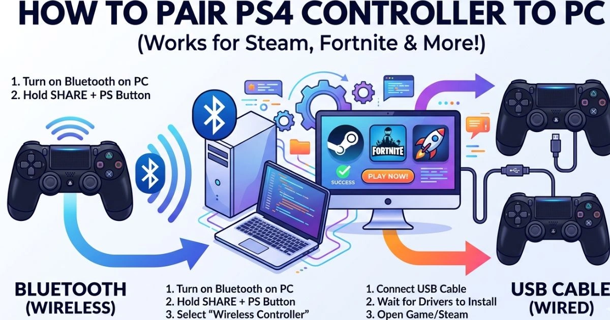 How to Pair PS4 Controller to PC