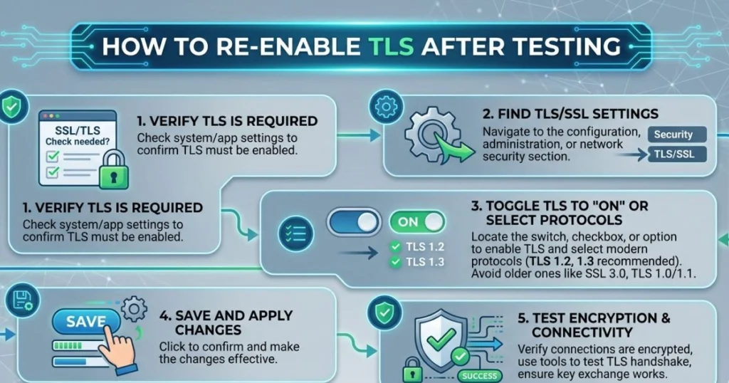 How to Re-Enable TLS After Testing