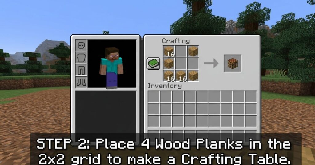 Minecraft PC How to Make a Crafting Table