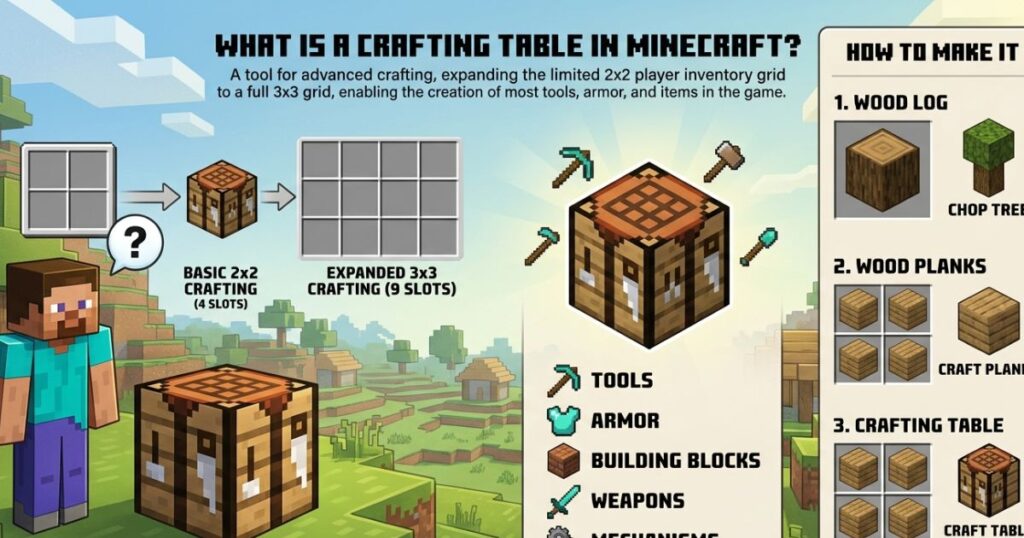 What Is a Crafting Table in Minecraft?